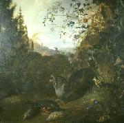 Matthias Withoos Otter in a Landscape oil painting